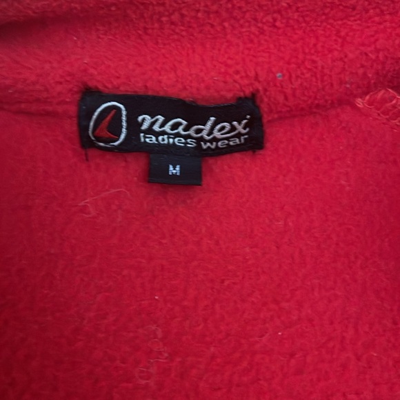 Red Zipup Sweater with White Lining - Picture 2 of 3